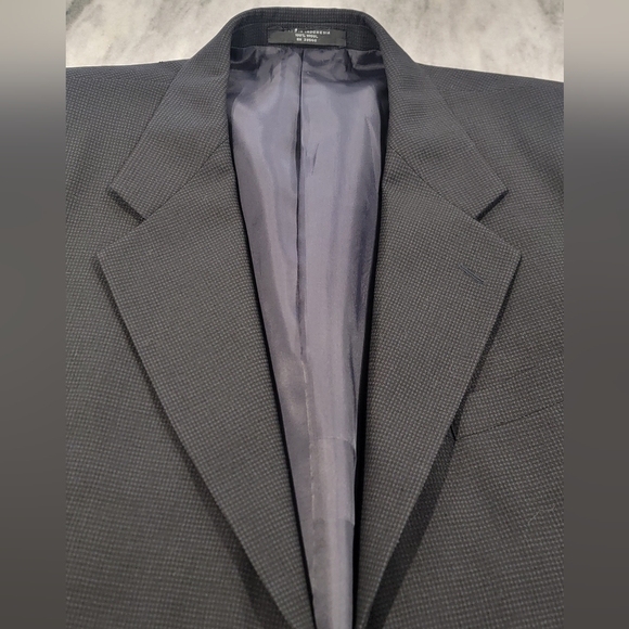 42L Men's Dario Di Napoli Blazer Black 3 Button Italian Wool Sport Coat - Picture 3 of 9